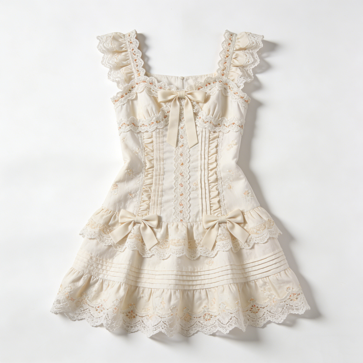 Vintage Cream Lace Mini Dress