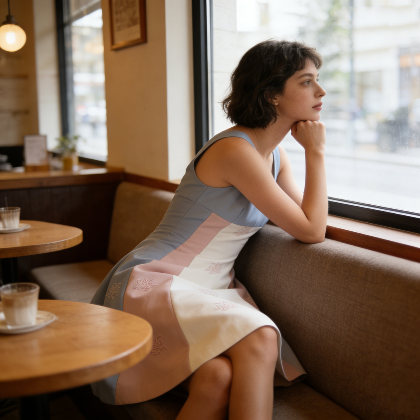 Retro Square Neck Sleeveless Dress