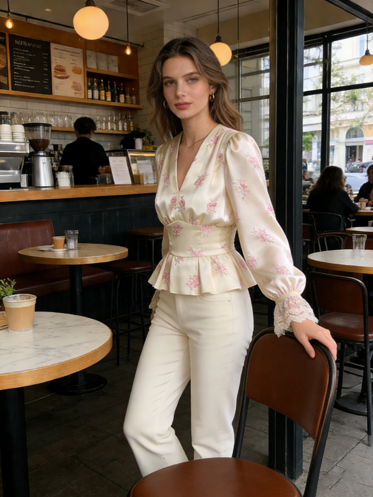 Vintage-Inspired Satin Blouse