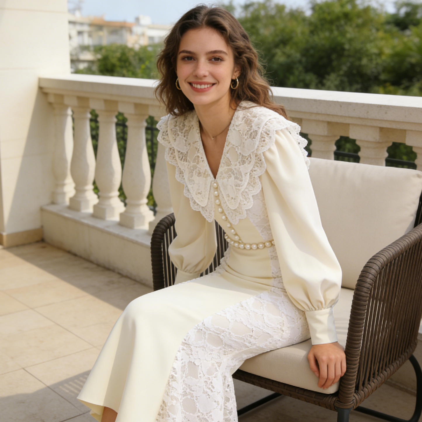 Elegant Lace Midi Dress