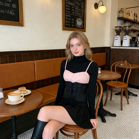 Gothic Two-Tone Corset Top