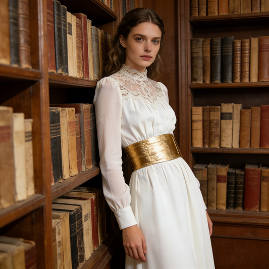 Lace High Neck Long Sleeve Dress